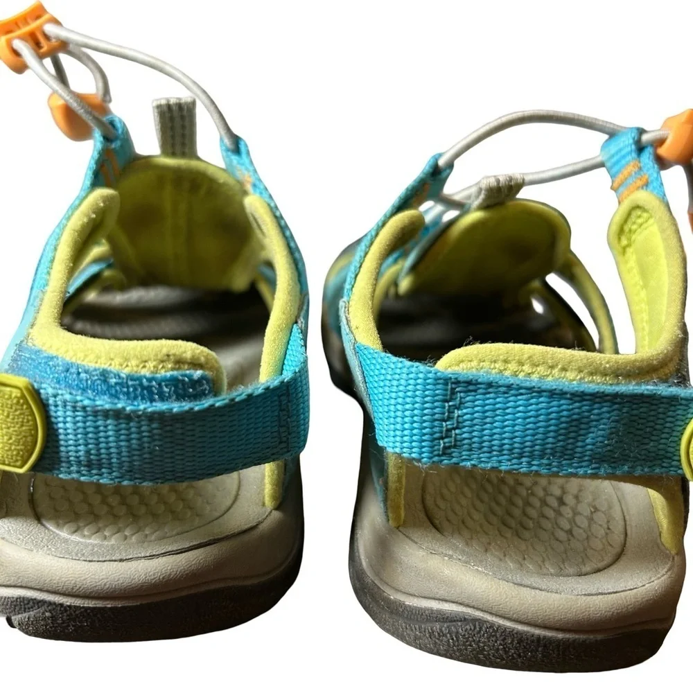 Keen Kids’ Newport Boundless Sandals – Size 2, Blue Atoll/Green